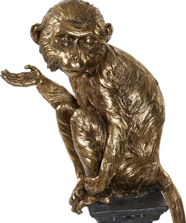 Produktbild DKD Home Decor Deko-Figur Gold Metall Harz Kolonial Affe (32 x 21 x 105 cm)