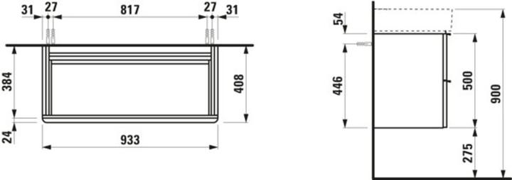 Produktbild Laufen Space für Val Waschtischunterschrank, 2 Schubladen Soft-Close, 935x410mm, H410202160