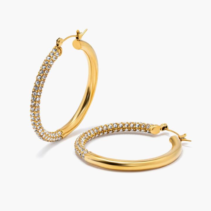 Image du produit Sensora Jewelry Boucles d'oreilles Glitter Hoops (Acier inoxydable)