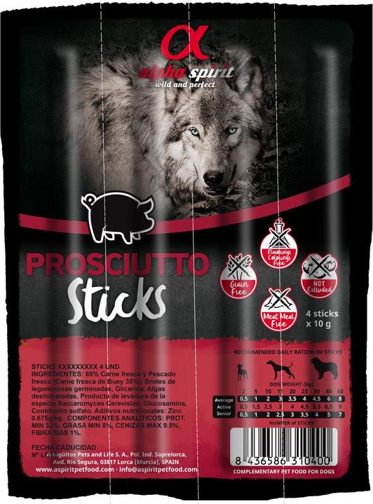 Image du produit Alpha Spirit Bâtonnets de Ham Ristra, 4 pièces, AlphaSpirit - (16 pk/ps) (Adulte, 4 pcs, 10 g)