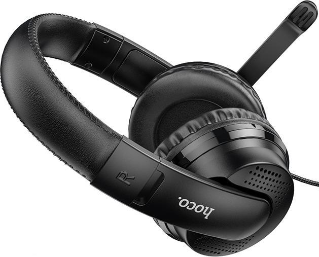Actual product image Hoco - Wired Headphones Magic Tour (W103) - for Gaming, Jack, with Microphone - Black (Cable)