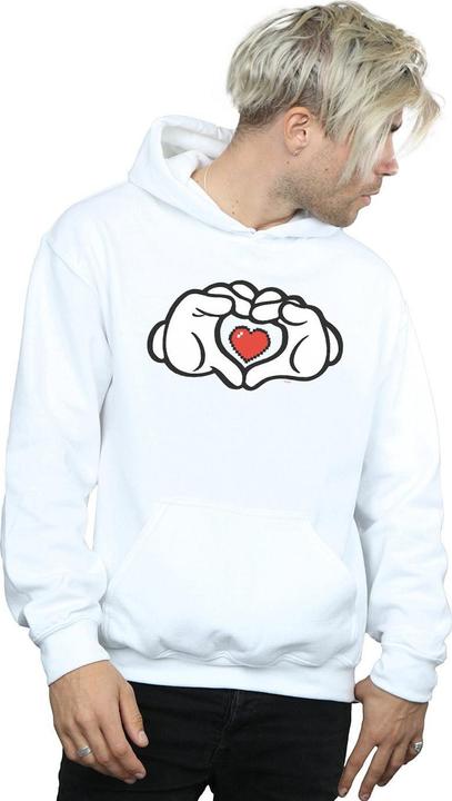 Actual product image Disney Mens Mickey Mouse Heart Hands Hoodie (XL)