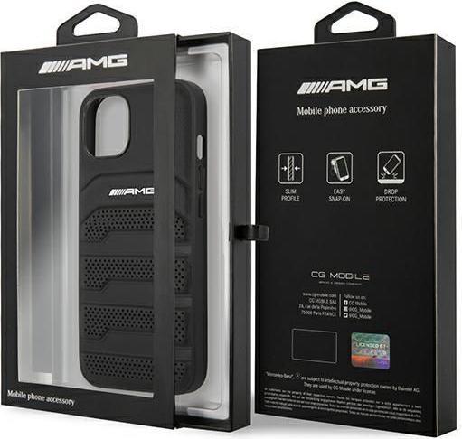 Produktbild Mercedes AMG AMHCP14MGSEBK iPhone 14 Plus 6,7" czarny/black hardcase Leather Debossed Lines (Apple iPhone 14 Plus)