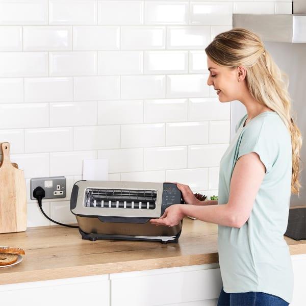 Productafbeelding Ninja 3-in-1 Multifunctionele Broodrooster, Grillplaat en Panini Maker - 7 Roosterstanden - RVS - ST202EU