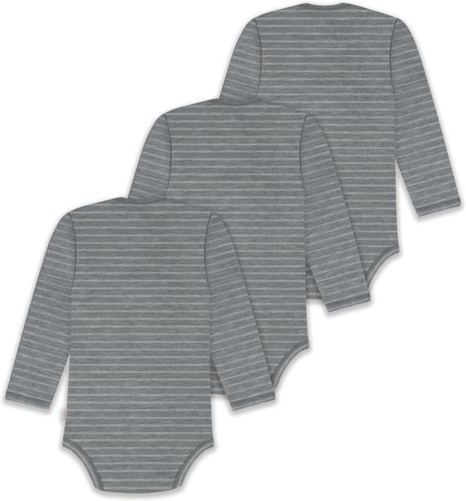 Actual product image Normani 3-pack baby merino bodysuit long sleeve "Auckland" - 9379 (74)