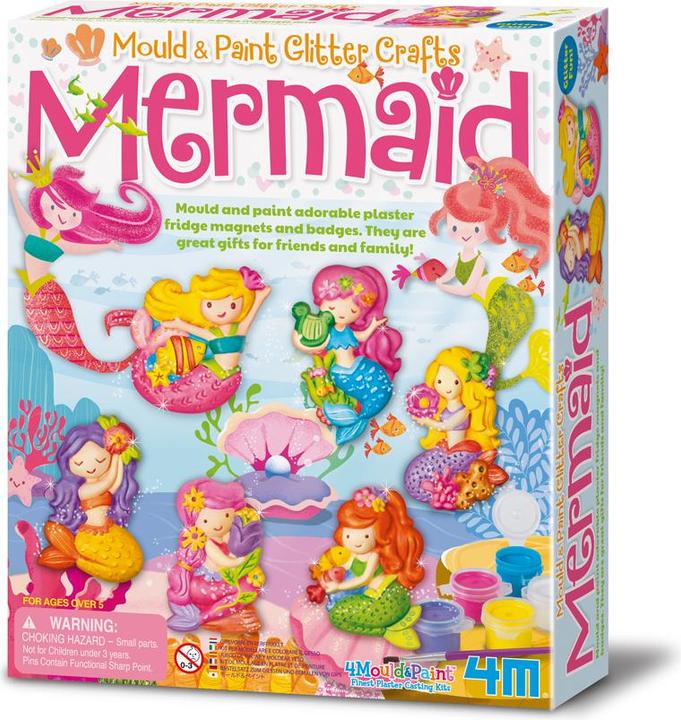 Actual product image 4M Glitter Mermaid Plaster and Paint Set - Mould & Paint