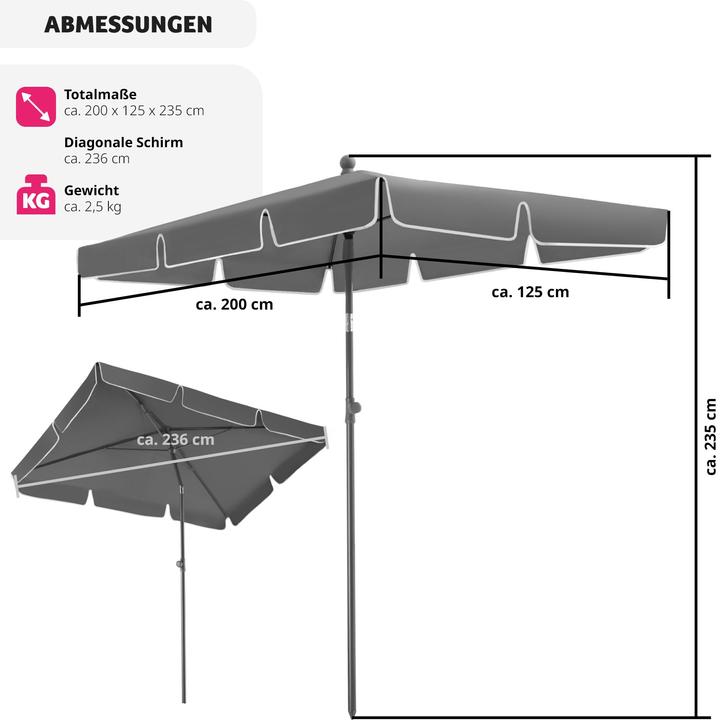 Actual product image tectake Sonnenschirm (1.25 m)