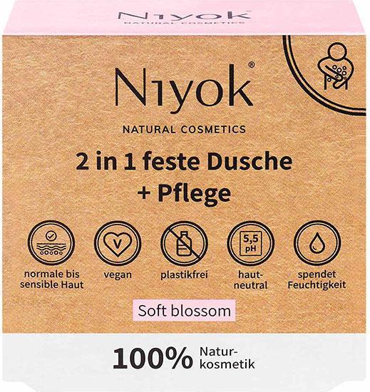 Actual product image Niyok 2 in 1 feste Dusche + Pflege Soft blossom