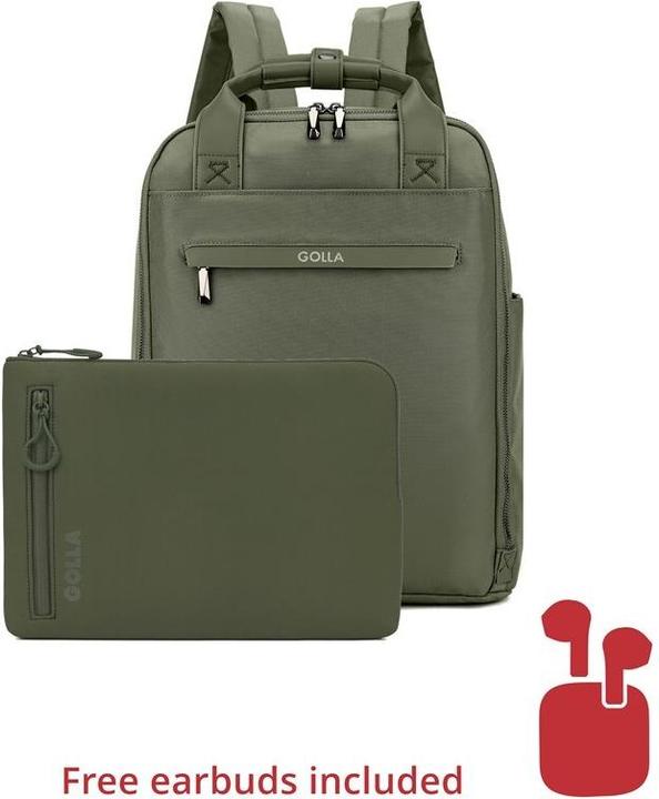 Golla Set aus Rucksack und Laptop-Sleeve 14 Zoll, Grün