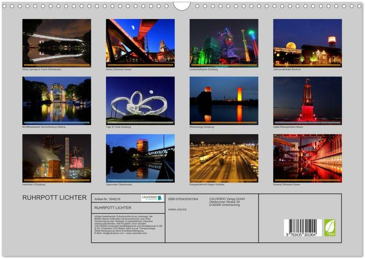 Actual product image RUHRPOTT LICHTER (Wandkalender 2025 DIN A3 quer), Monatskalender (A3, German)