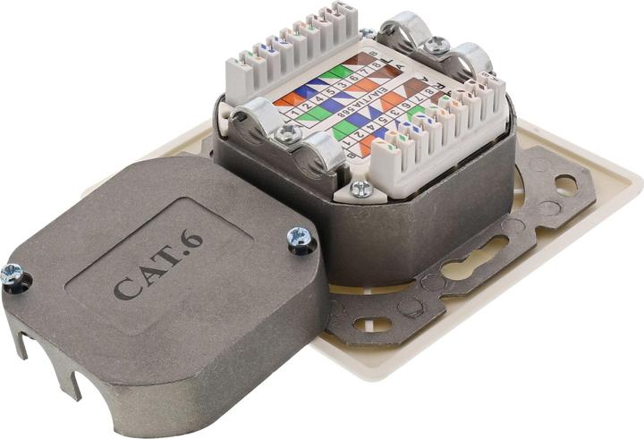 Produktbild InLine Cat. 6 Aufputz Anschlussdose 2x RJ45 Buchse waagerecht