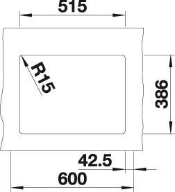 Actual product image Blanco Subline 350/150-U (Undermount sink, 45.60 cm, 52.50 cm)