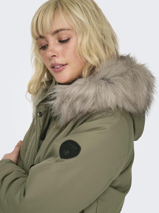 Produktbild Only Kapuze mit abnehmbarem Kunstfell-Rand Gerippte Ärmelbündchen Parka Langer Parka (L)