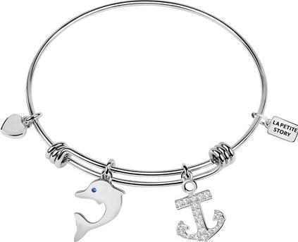 La Petite Story Fixed Bracelet Anchor and Dolphin LPS05AQJ11 (L)