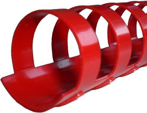 Actual product image Peach Plastic binder spines, 6 mm, 21 rings, US pitch red