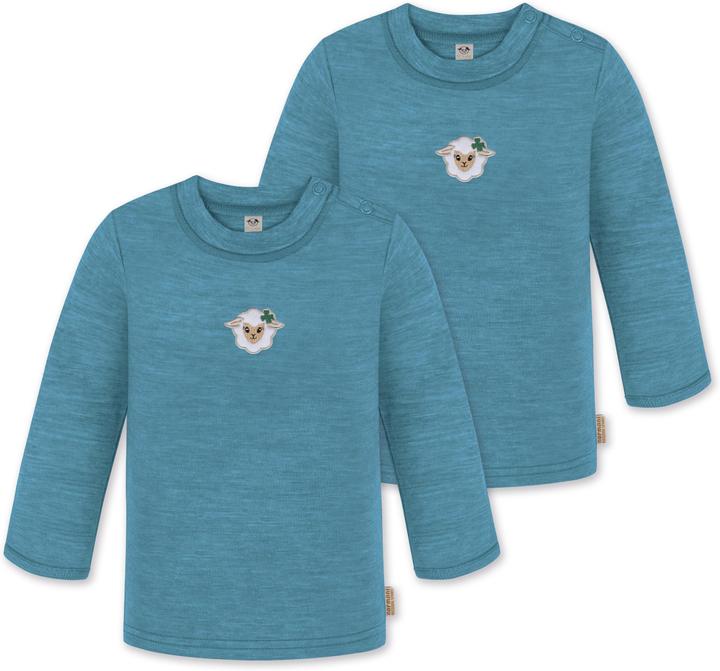 Actual product image Normani 2-pack baby merino longsleeve "Taupo" - 9465 (110)