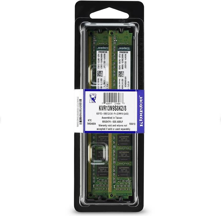 Actual product image Kingston ValueRAM (2 x 4GB, 1333 MHz, DDR3-RAM, DIMM)