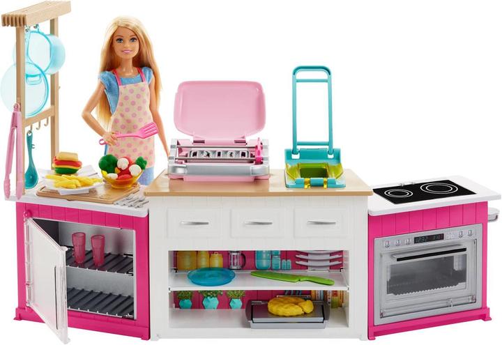 Actual product image Barbie Deluxe kitchen play set & doll