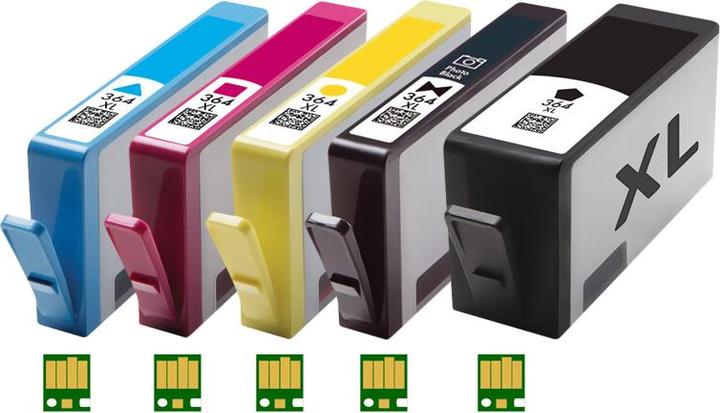 Image du produit Druckfuxx 5x CHIP PATRONEN für HP-364XL 5510 5514 5515 5520 5522 5524 6510 6520