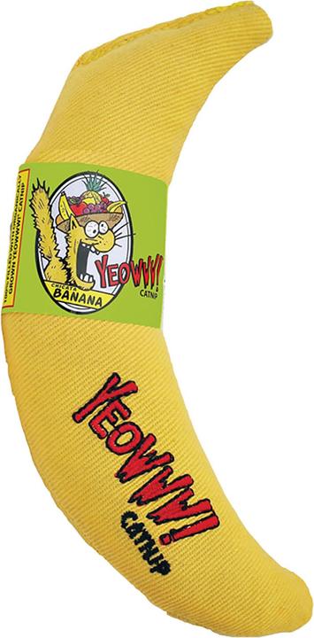 Yeowww Banane 18cm mit Katzenminze gefüllt (Katzenminzespielzeug)