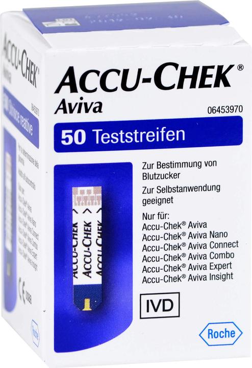 Actual product image Roche Accu-Chek Aviva blood glucose test strips, 50 test strips (Test strips)