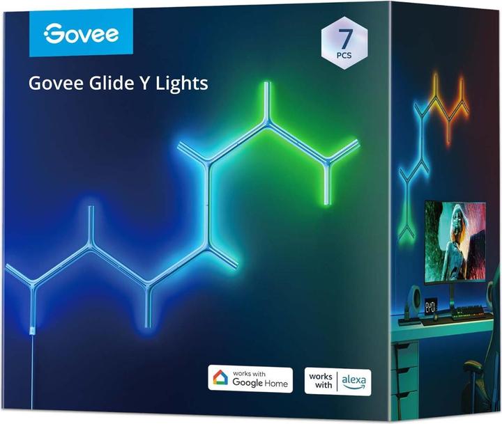 Productafbeelding Govee Paneelverlichting Y-lights Glide, 7 stuks, RGBIC, Wi-Fi + BT