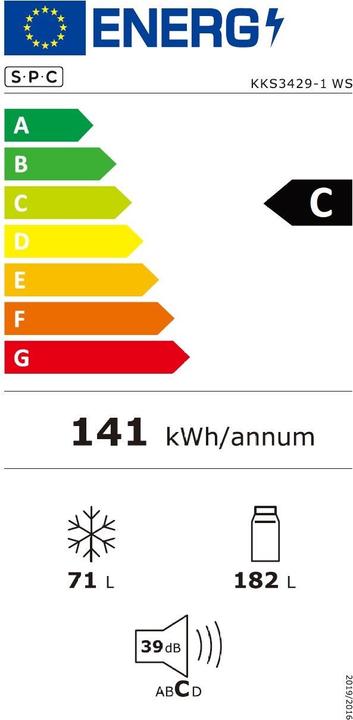 Etichetta energetica SPC KKS3429-1 WS (253 l)