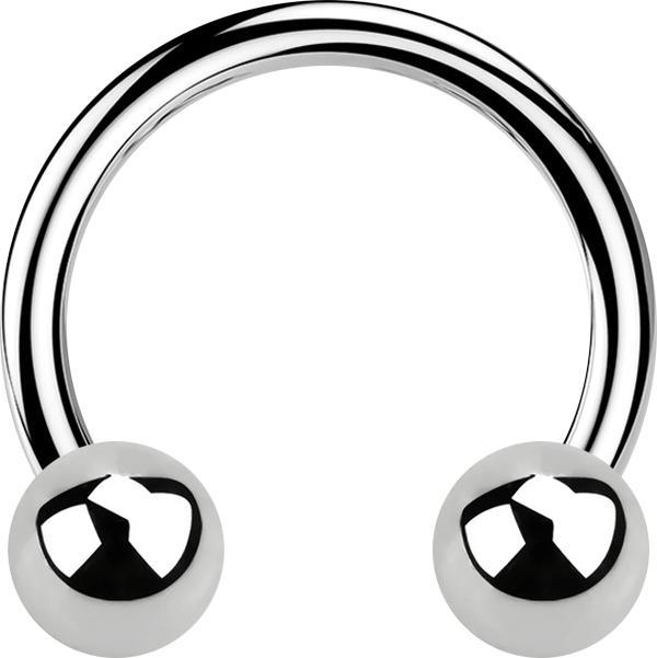 Star Piercing Micro Circular Barbell silber mit zwei Kugeln (Chirurgenstahl 316L, ohne Messing)