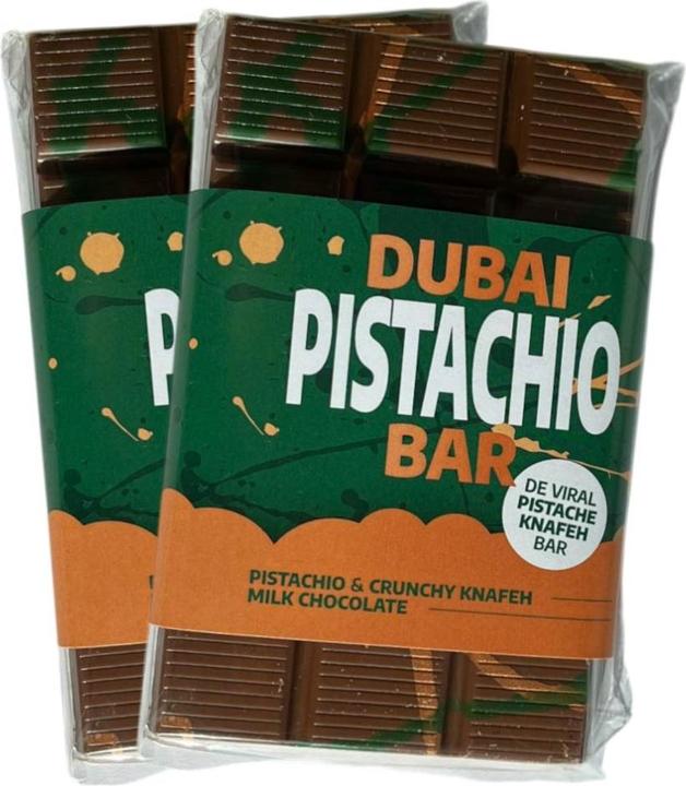 Actual product image Geruba Chocolade Dubai Chocolate - Knafeh Pistachio Whole Milk 100g (100 g)