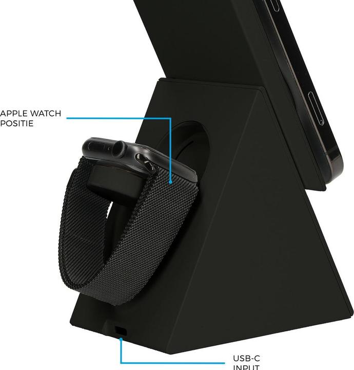 Actual product image Mobiparts Wireless 3 in 1 Charger 15W Triangle Black (15 W)