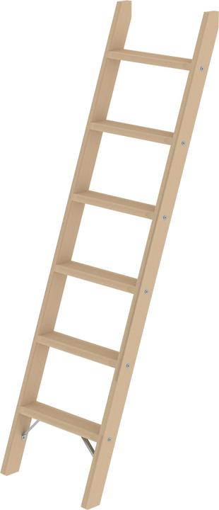 Actual product image Munk Wooden lean to ladder, with steps, 6 steps. (Single ladder, 169 cm)