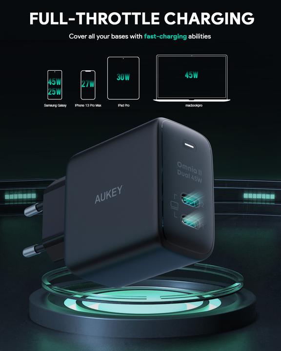 Actual product image Aukey Omnia II Dual (45 W)