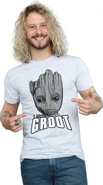 Actual product image Mens Guardians Of The Galaxy Groot Face T-Shirt (L)