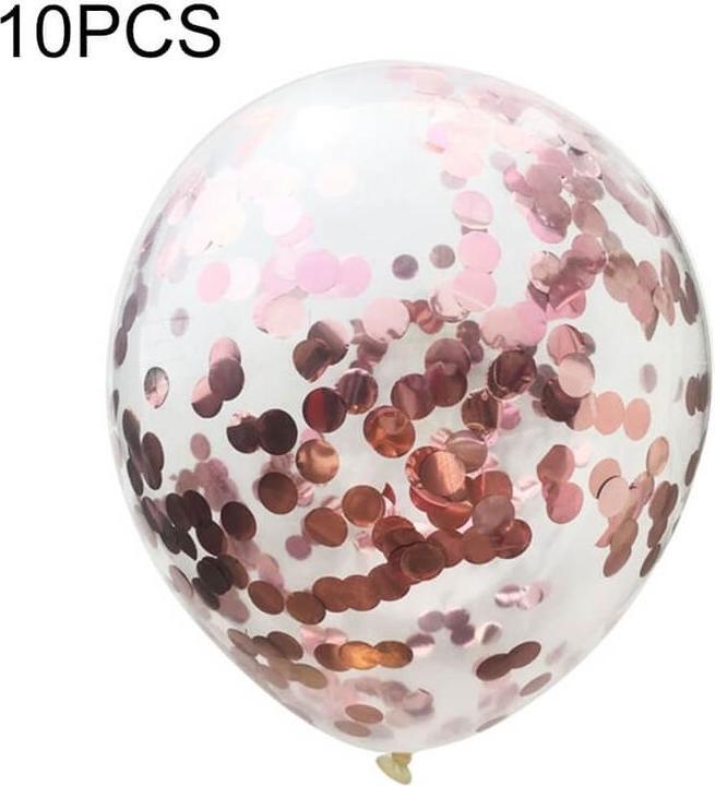 Actual product image Cover-Discount Set of 10 confetti party balloons pink (10 x)