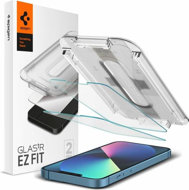 Produktbild Spigen Glas.tR EZ Fit (2 Stück, Apple iPhone 14, Apple iPhone 13, Apple iPhone 13 Pro)