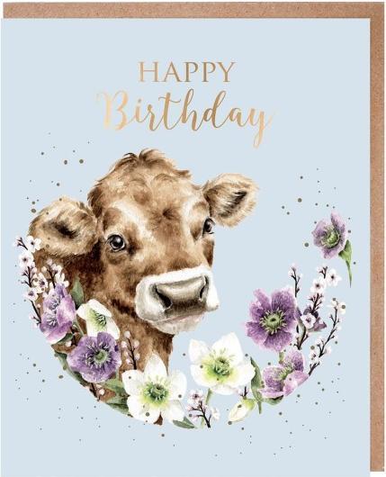 Image du produit Wrendale Design Geburtstagskarte - Kuh HAPPY BIRTHDAY Wrendale Designs (1 pcs)