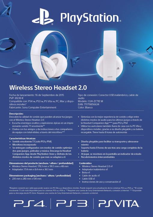 Actual product image Sony Playstation 4 Wireless Stereo Headset 2.0 (Wireless)