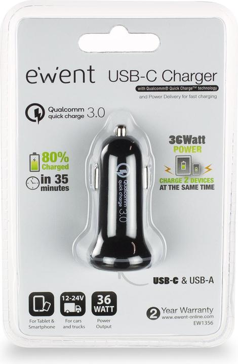 Image du produit Ewent chargeur de voiture