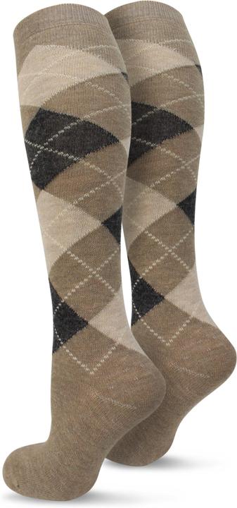 Actual product image Normani 3 pairs of alpaca knee highs check design - 5344 (pack of 3, 43 - 46)