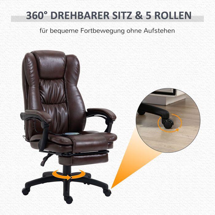 Produktbild Swisshandel24 Massage-Bürostuhl mit 6 Vibrationsköpfen, Liegefunktion, Fussstütze