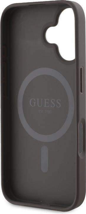 Actual product image Guess GUHMP16SP4PWPW iPhone 16 brązowy/brown MagSafe PU Peony On 4G Background (Apple iPhone 16)