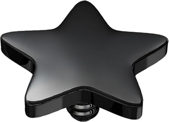 Star Piercing Dermal Anchor Stern schwarz mit Titanium Beschichtung (ohne Messing, Chirurgenstahl 316L)