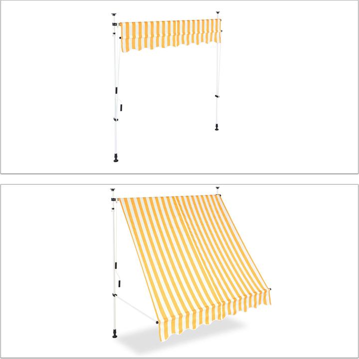 Actual product image Relaxdays Telescopic Canopy Yellow/White (2 m)