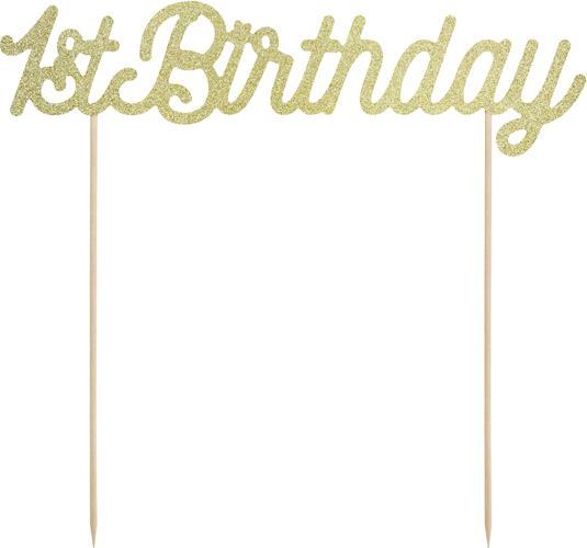 Actual product image Partydeco Cake Decoration Golden 1.