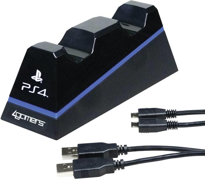 Actual product image 4Gamers Dual Play & Charge Cable with Desktop Stand (PS4)