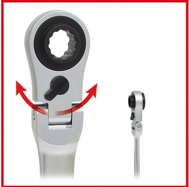 Produktbild KS Tools 4 in 1 GEARplus umschaltbar Doppel-Ratschenringschlüssel (19 mm)