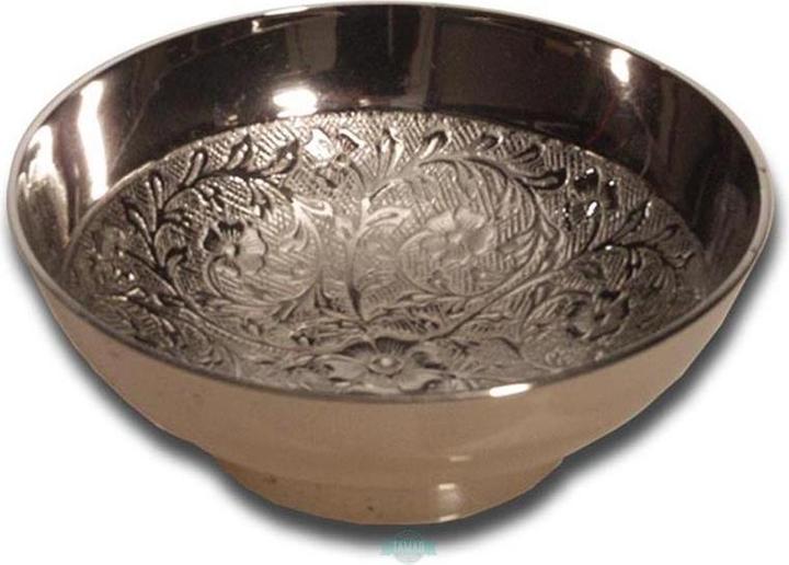 Black Leaf Brass bowl round flower tendrils