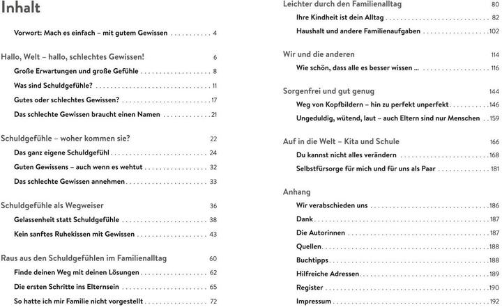 Nutritional values and ingredients Erziehen ohne Schuldgefühle (German, Béa Best, Silke R. Plagge, 2024)