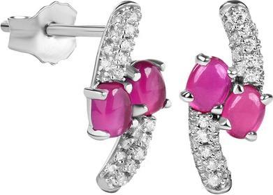Silver Cat Silver earrings with zircons SC311