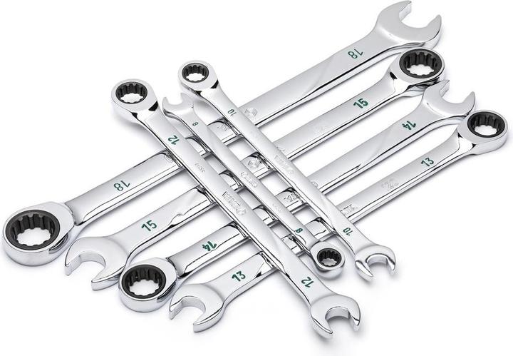Produktbild SATA Ratschen-Ringmaulschlüssel-Satz 120XP, 7-teilig, 8-18 mm (9 mm, 14 mm, 16 mm, 13 mm, 11 mm, 18 mm, 8 mm, 17 mm, 10  mm, 15 mm, 12 mm)